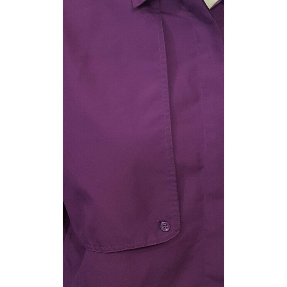 Vintage Diane Von Furstenberg Blouse Size M Button Down Long Sleeve Shirt Purple - Picture 7 of 10